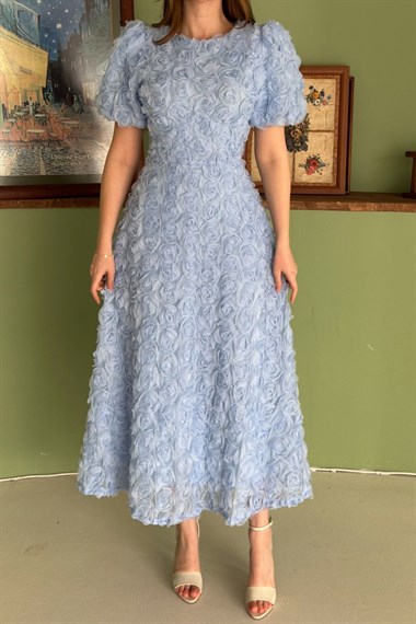 Bebe Mavi Güllü Elbise