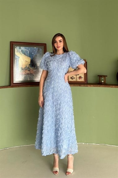 Bebe Mavi Güllü Elbise