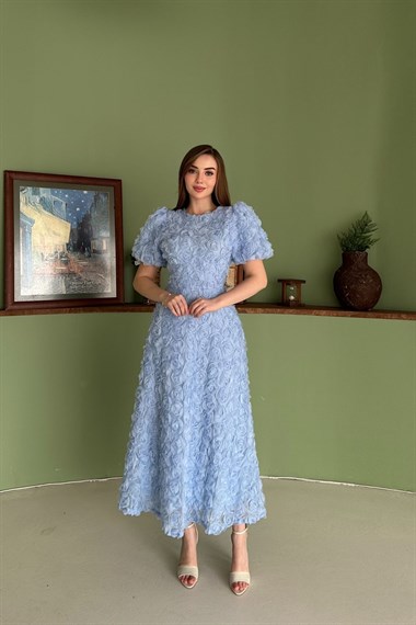 Bebe Mavi Güllü Elbise