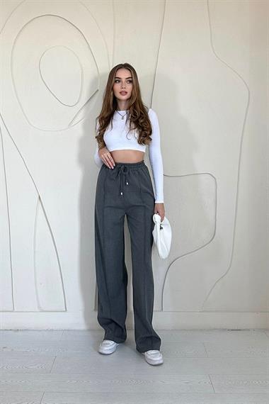 Antrasit Bel Büzgülü Pantolon