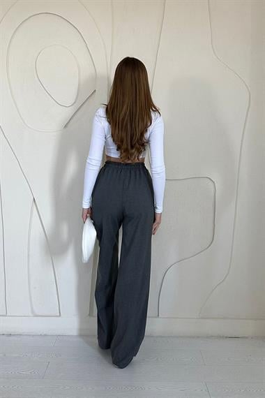 Antrasit Bel Büzgülü Pantolon