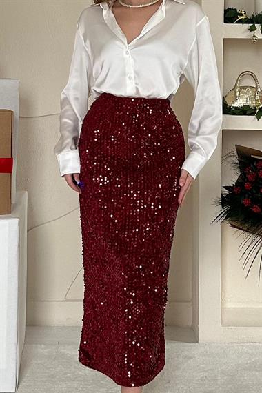 Pulpayetli Parlak Etek