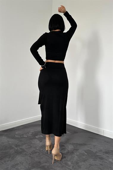 Siyah Butik Bluz ve Etek Takım