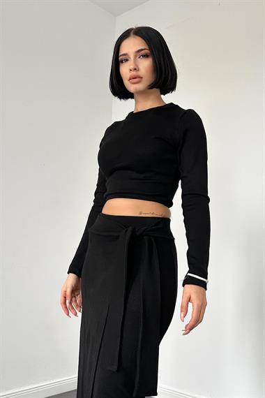 Siyah Butik Bluz ve Etek Takım