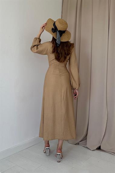 Büzgülü Krep Elbise