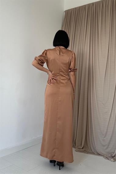 Büzgülü Saten Elbise