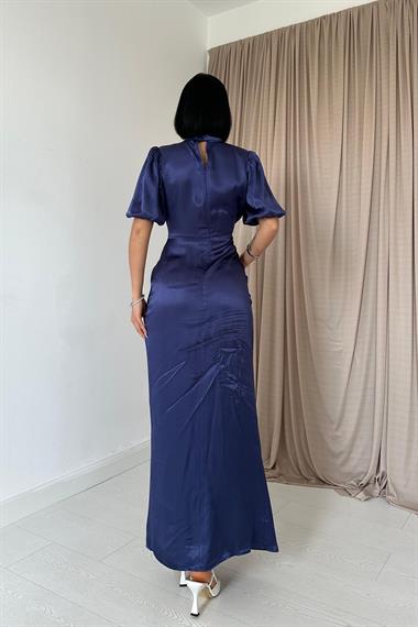 Büzgülü Saten Elbise