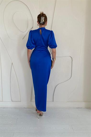 Büzgülü Saten Elbise