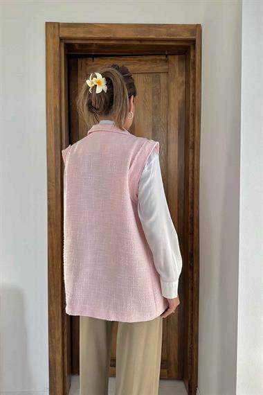 Pudra Cepli ve Düğmeli Yelek