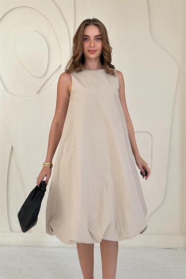 Bej Comfort Balon Elbise