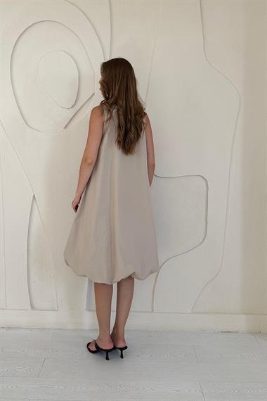 Bej Comfort Balon Elbise