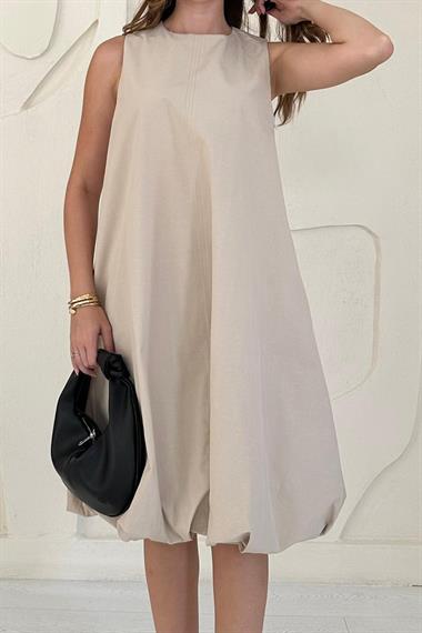 Bej Comfort Balon Elbise