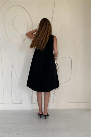 Siyah Comfort Balon Elbise