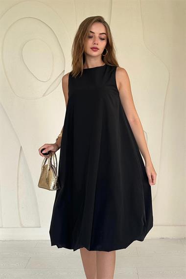 Siyah Comfort Balon Elbise