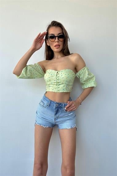 Mint Desenli Bluz