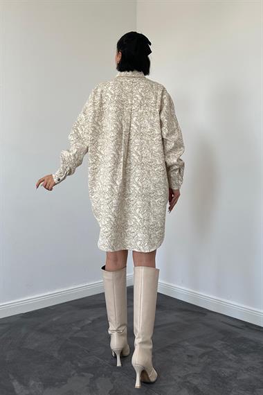 Vizon Desenli Çıtçıtlı Gömlek