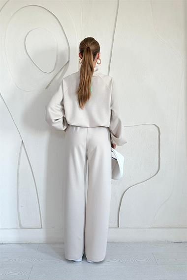 Bej Dik Yaka Eşofman Takım