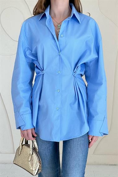 Poplin Shirt with Button Detail