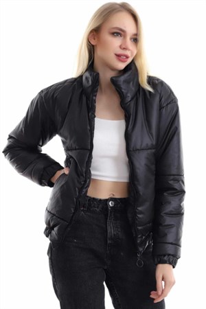 Siyah Casual Şişme Mont