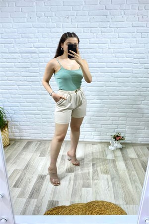 Bej Ceket ve Şort Takım