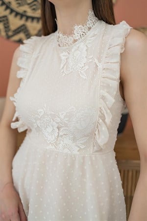 Çiçek Desenli Astarlı Elbise