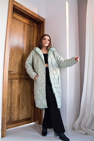 Mint Kapitone Şişme Mont