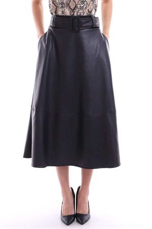 Kemerli Deri Etek