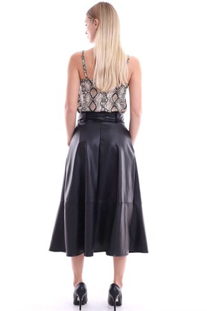 Kemerli Deri Etek