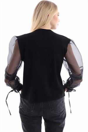 Siyah Kolları Organize Bluz