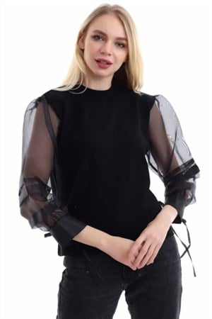 Siyah Kolları Organize Bluz