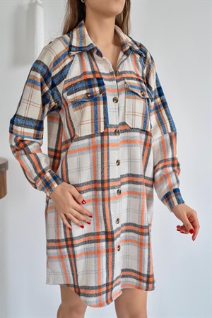 Mavi Oduncu Gömlek Elbise