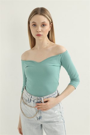 Çağla Omuzu Açık V Yaka Büstiyer