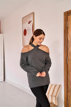 Gri Omzu Açık X Kazak