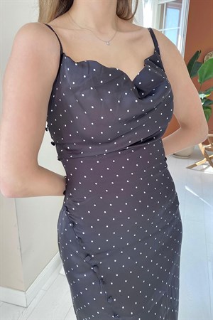 Siyah Puantiyeli Elbise