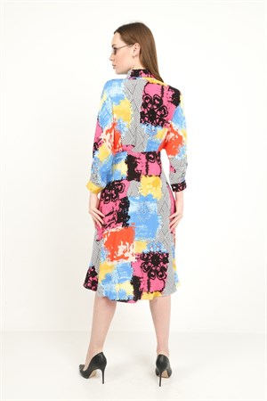 Mavi Renkli Gömlek Elbise