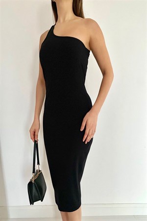 Siyah Tek Askılı Elbise