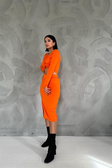 Turuncu Etek ve BluzTakım