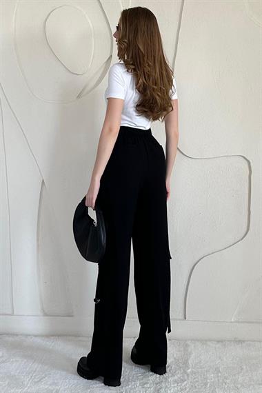 Önden Fermuarlı Cep Detaylı Pantolon