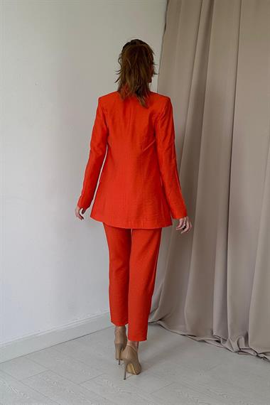 Turuncu Fit Ceket ve Pantolon Takım