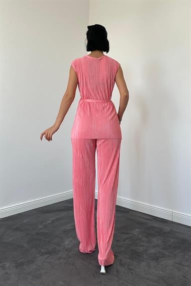Pembe Fitilli V Yaka Takım