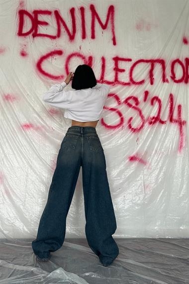 Geniş Paça Jeans Pantolon