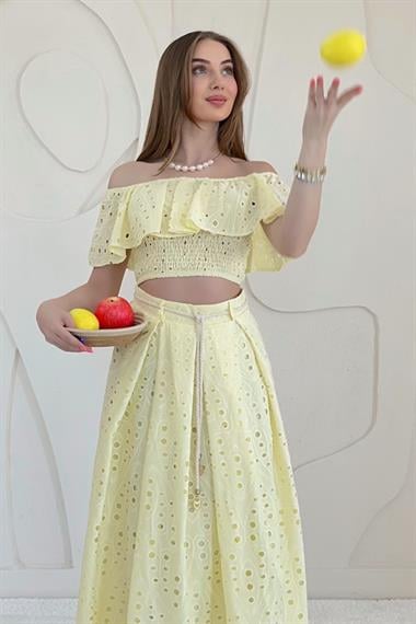 Sarı Gipe Detaylı Pinterest Takım