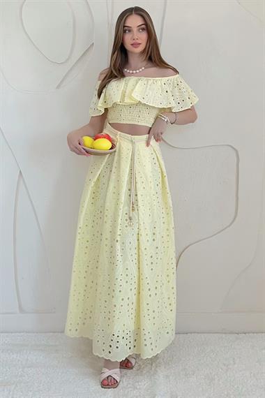 Sarı Gipe Detaylı Pinterest Takım