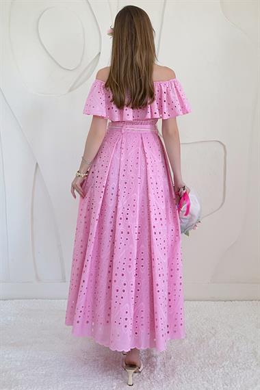 Pembe Gipe Detaylı Pinterest Takım