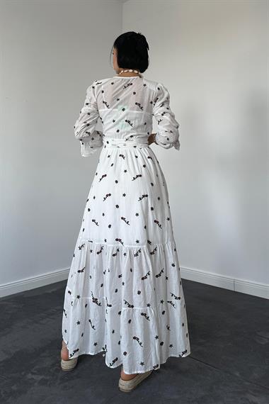 Bordo Gipeli Vual Elbise