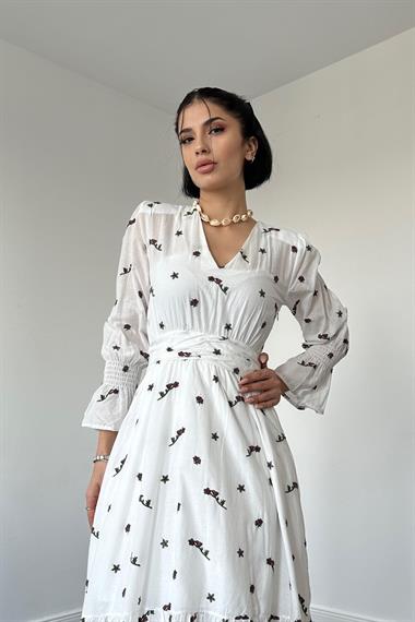 Bordo Gipeli Vual Elbise