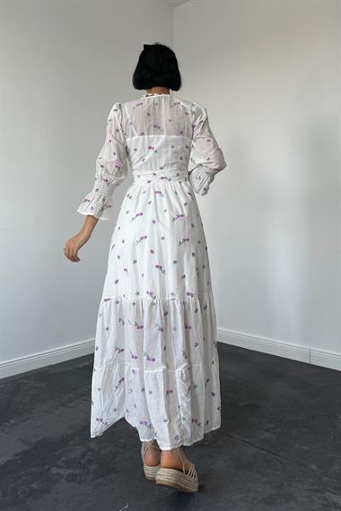 Lila Gipeli Vual Elbise