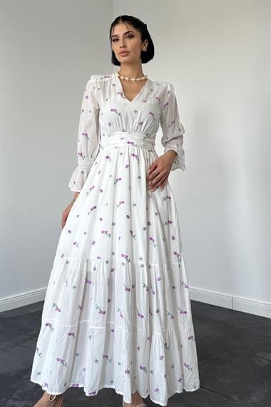 Lila Gipeli Vual Elbise