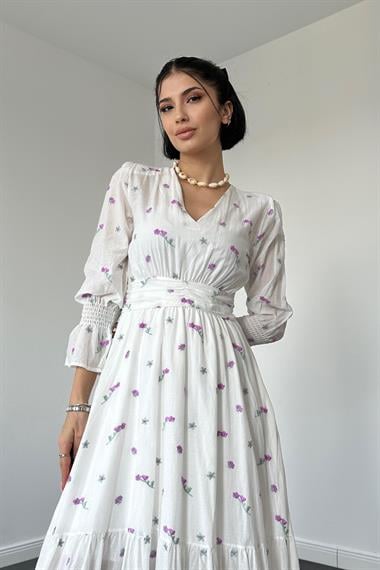 Lila Gipeli Vual Elbise