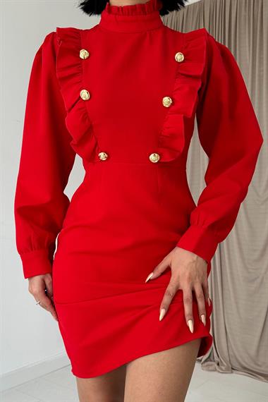 Gold Düğmeli Elbise